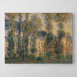 Monet莫奈印象派名画《白杨树》现代艺术简约装饰挂画画芯无框画