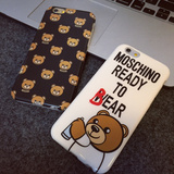 Moschino泰迪熊情侣卡通苹果iPhone6 plus手机壳苹果6S潮牌保护