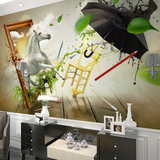 定制欧式个性艺术3d马大型壁画墙纸客厅沙发wd-966883