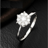 正品周大福 围爱结婚钻戒 18K白金群镶南非钻石克拉效果钻石戒指