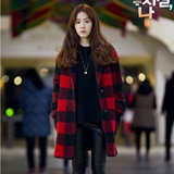 冬季韩版毛呢外套少女中长款收腰修身学院风韩国学生呢子中款大衣