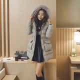 3624 冬装新款加厚保暖棉衣女 2015中长款韩国带毛领棉服外套女装
