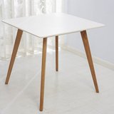 正方形北欧实木餐桌子现代设计师简约饭桌小户型多功能白橡木桌