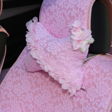 美美熊花瓣雨系列可爱3D蕾丝创意汽车骨头枕头靠女士护颈枕对装