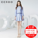 CCDD2016春夏新款女甜美圆点印花直筒廓形短外套韩版上衣