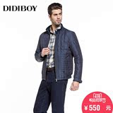 DIDIBOY专柜正品棉服 男式纯色立领加厚拉链短款商务修身棉服外套