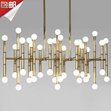 后现代个性竹节灯创意客厅餐厅艺术工业风简欧设计师吊灯铁管灯具