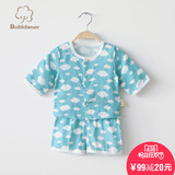 波比丹尔 婴儿衣服夏季1-3周岁小童套装宝宝纱布衣服中袖夏装纯棉