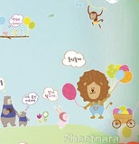 韩国进口儿童房贴纸/儿童房环保墙贴/卡通壁贴-卡通丛林，KR-0079