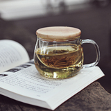 玻璃杯子耐热水杯透明创意带盖茶杯茶具把手玻璃杯过滤泡茶杯简约