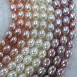 特价包邮 纯天然珍珠 批发7-8mm米形椭圆珍珠 超值款珍珠项链
