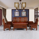 红木家具刺猬紫檀沙发新万字象头沙发雕花非洲花梨木客厅沙发组合