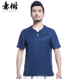 意树2016夏季新款男士短袖T恤中国风男装原创中式圆领半截袖t恤潮