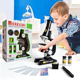 专业儿童生物显微镜 用光学生物显微镜 450倍科学探索玩具套装