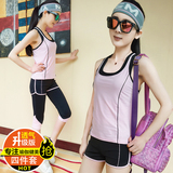 韩版春夏季速干紧身背心健身房瑜伽服女套装修身显瘦跑步运动短裤