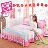 床单单件2米双人床花边条纹碎花粉色韩式韩版公主风大床单子床单