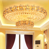 新款欧式水晶灯圆形客厅灯大气金色LED卧室吸顶灯酒店工程吊灯具