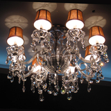 New高端 欧式吸吊两用款 玻璃弯管水晶客厅餐厅卧室灯 展厅实拍