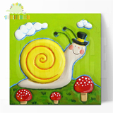 独家原创手工浮雕装饰儿童房卡通立体手绘3D壁挂画-昆虫之蜗牛