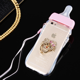 奶瓶奶嘴iphone6s手机壳plus苹果5s硅胶保护套4s指环支架外壳女潮