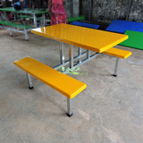 厂家玻璃钢桌椅组合户外休闲太阳伞学生餐桌折叠餐桌四人连体餐桌