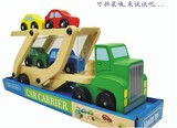 Melissa Doug木制双层运载车工程运输车大卡货车模型益智玩具车