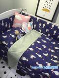 纯棉新款花朵宜家婴儿床围床上用品套件四季实用儿童床品可定做