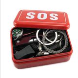 户外野外生存工具刀应急包组合套装SOS生存盒 自救求生盒应急装备