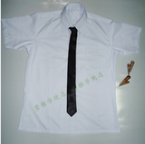 春款男装上衣韩版休闲衬衫 学生制服校服 白色配领带衬衣工作服装
