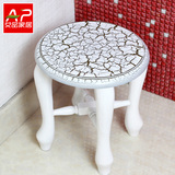 白色欧式圆凳时尚沙发凳实木板凳小凳子创意家用茶几组装矮凳506