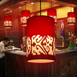 中国风中式小吊灯饭店餐厅茶楼创意吧台单头灯具阳台红色灯笼灯饰