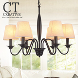 现代简约铁艺吸吊两用灯具  复古田园风格创意餐厅卧室客厅吊灯