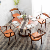 北欧实木6人餐桌椅组合简约现代小户型一桌4椅现代圆餐桌日式家具
