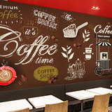 3D欧式复古怀旧咖啡厅木纹英文字母背景墙纸无纺布大型壁画壁纸