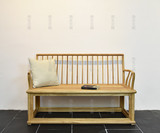 老榆木沙发椅双人排椅沙发长椅现代中式简约免漆纯实木沙发床会客