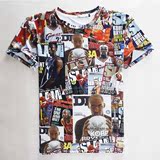 NBA全明星科比24号詹姆斯23号夏季体恤男士篮球图案印花短袖T恤衫