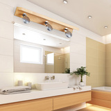 中式实木木质led镜前灯现代简约 厕所卫生间镜前灯创意化妆镜灯具