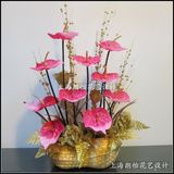 新中式花艺摆件禅意艺术插花带陶瓷花瓶餐桌茶几仿真花假花装饰品