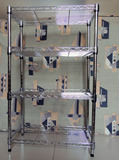 包邮厨房用品置物架四层不锈钢色储物架微波炉架收纳架4层架锅架