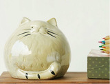 包邮!zakka外单猫咪摆件陶瓷招财龙猫储蓄罐可爱创意学生礼物