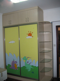 北京定做整体衣柜儿童衣柜强化玻璃推拉门衣柜简约现代衣柜新品