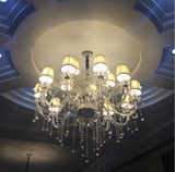 简约欧式客厅水晶吊灯餐厅卧室蜡烛大吊灯别墅复式楼楼梯LED灯具