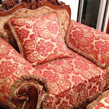 青眉高档奢华红色沙发垫坐垫欧式加厚布艺沙发巾沙发套 罩定做