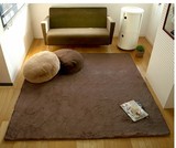 出口外单法兰绒纯色客厅卧室外贸客厅地毯一色日韩门厅褐色正方形