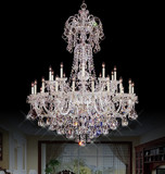 欧式蜡烛水晶吊灯现代客厅餐厅灯具简约奢华复式别墅大厅楼梯灯饰