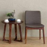 北欧宜家实木餐椅 现代简约水曲柳日式休闲时尚布艺咖啡椅家用