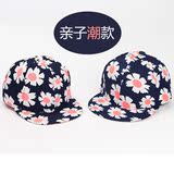 外贸原单 韩版印花男女小孩棒球帽 平沿帽 春夏季儿童帽子 亲子帽