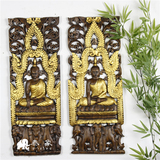 泰国特色木雕工艺品 柚木佛像辟邪大象壁挂 东南亚风格客厅壁饰