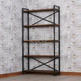 欧式铁艺实木家具创意隔板书架展示架落地厨房架子浴室置物架壁柜