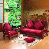 新款加厚毛绒沙发垫红木坐垫实木椅垫木头椅子冬季木质长座垫冬天